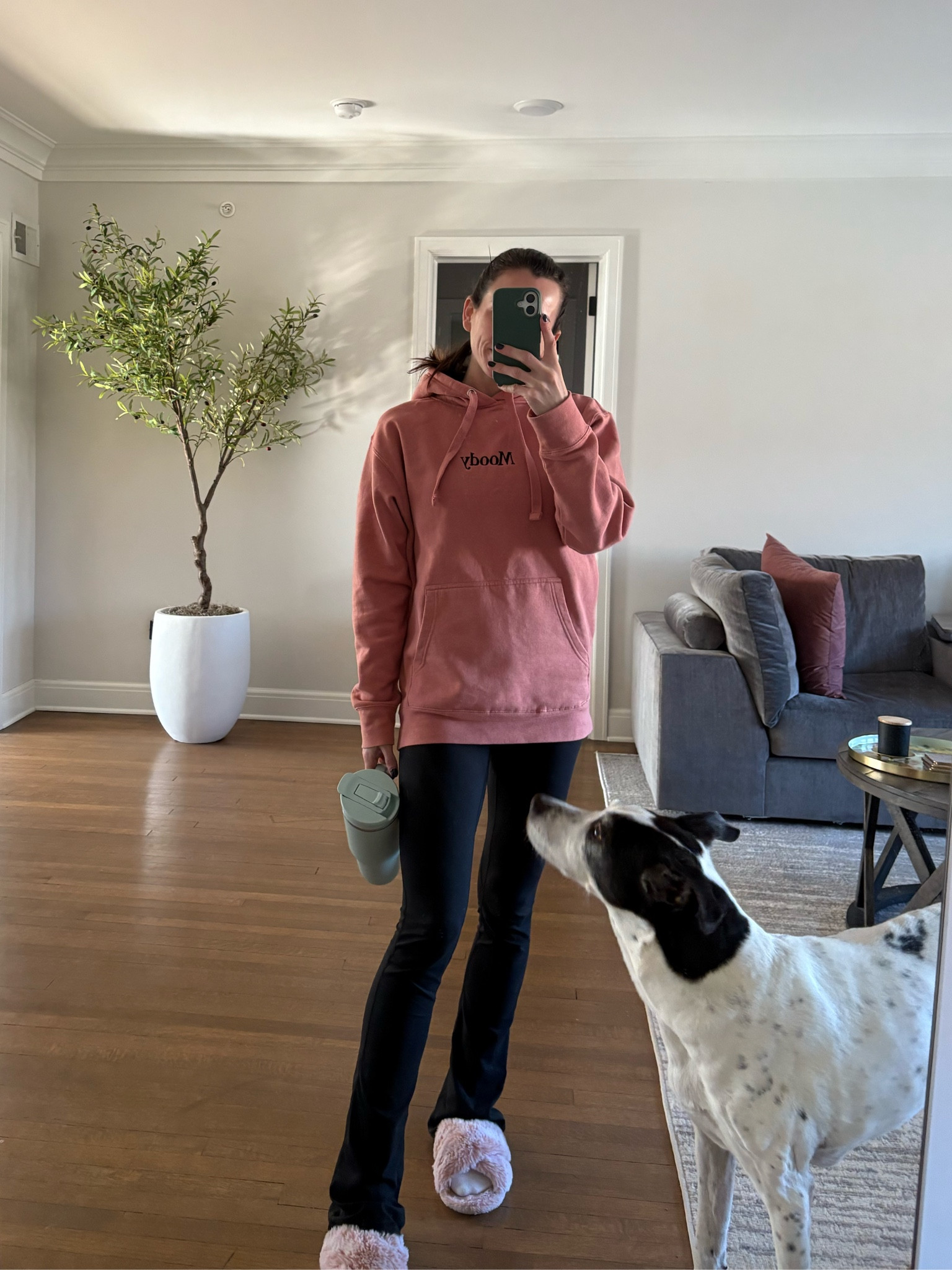 Work from home fit! Obsessed with these yoga pants. Amazing dupe of the Lululemon align mini glare legging but not as tight in the calves. I did an XS in the longest length and I’m 5’6!

Sweatshirt is from moody.Haus 

#LTKFindsUnder50 #LTKShoeCrush #LTKFitness