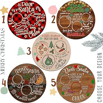 Custom Christmas Tray Treat for Santa, Personalized Wood Cookie Plate, Customized Xmas Decoration... | Amazon (US)