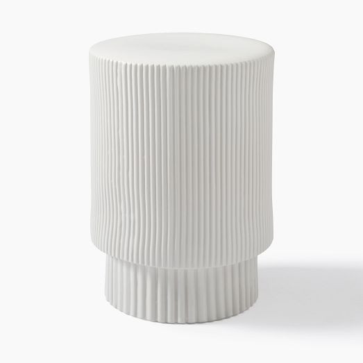 Fluted Ceramic Indoor/Outdoor Side Table (13"–16") | West Elm (US)