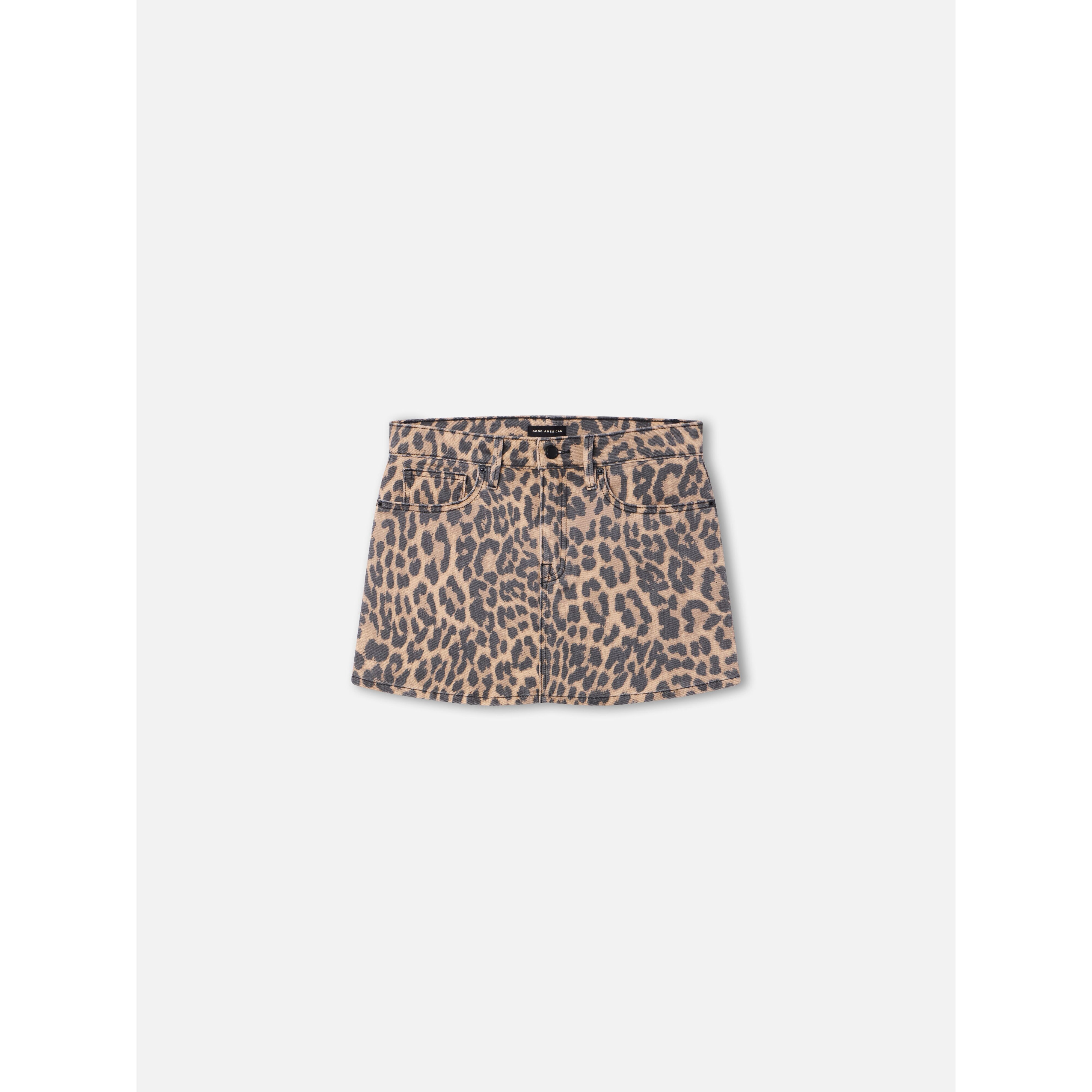 Women's Leopard Good 90s Mini Skirt | Lucky Leopard Size 15 Plus | Good American by Khlo� Kardashian | Good American