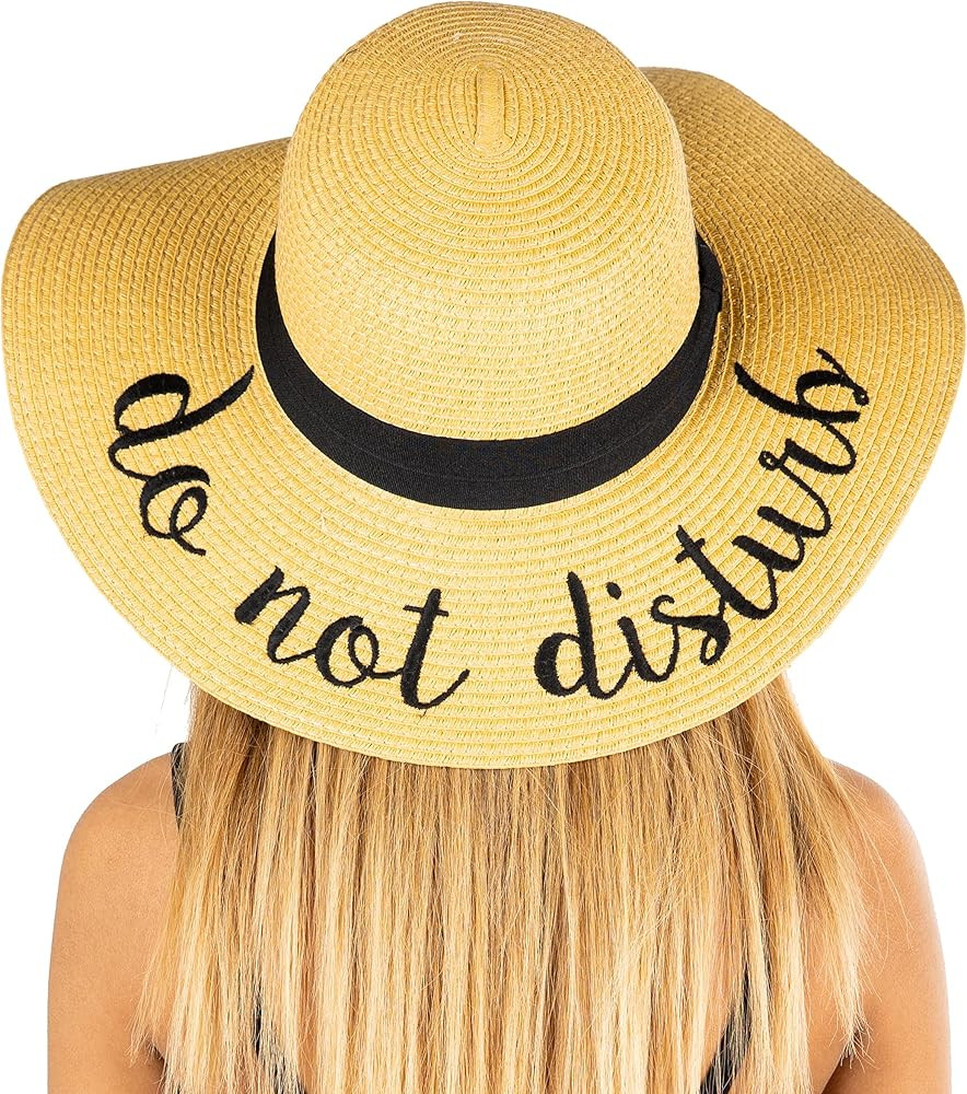 Funky Junque Women’s Straw Beach Hat – Packable Wide Brim Sun Hat, Floppy Panama Vacation Hat... | Amazon (US)