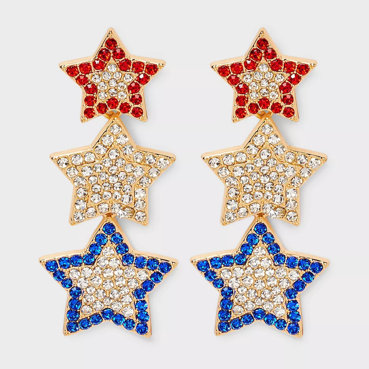 SUGARFIX by BaubleBar Star Spangled Drop Statement Earrings - Gold/White | Target