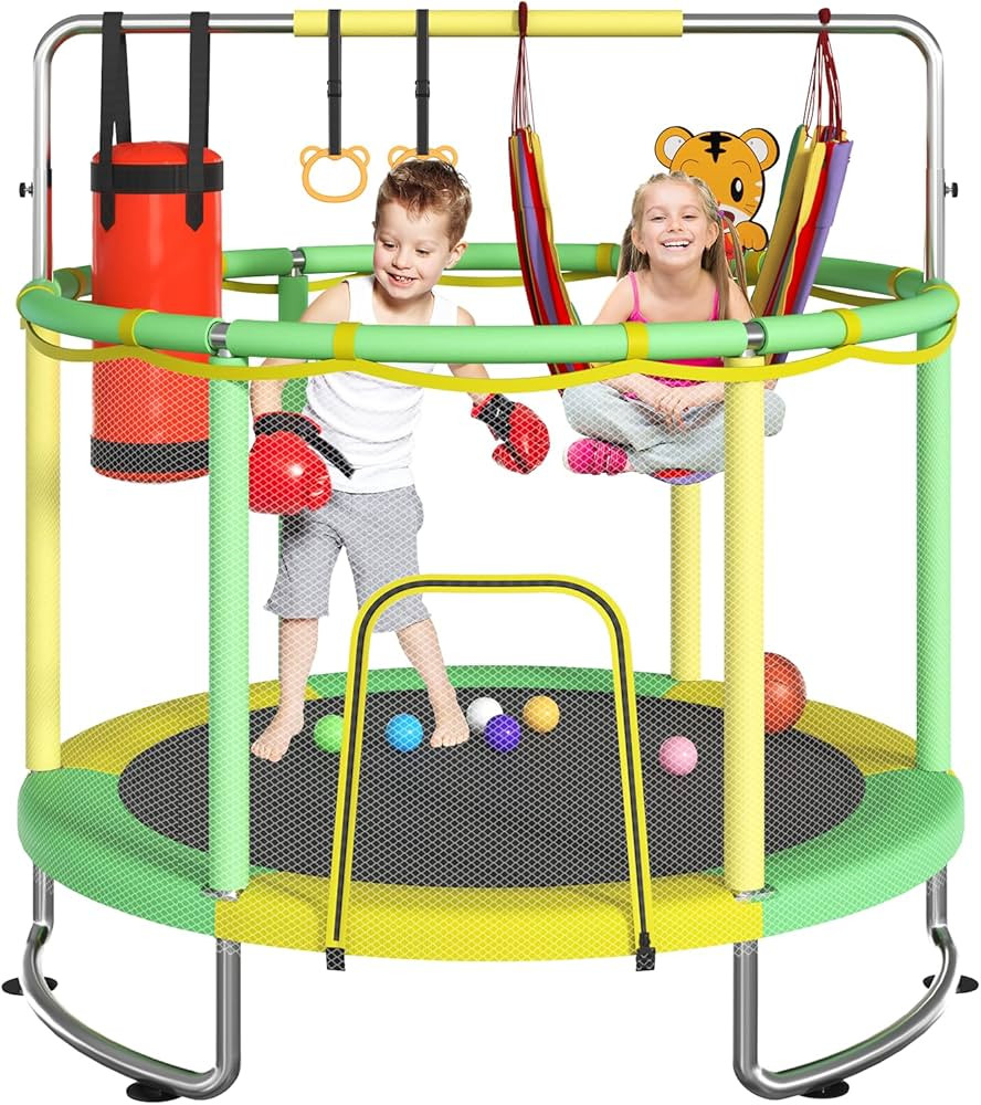 Trampoline for Kids, Upgrade Full Anti-Rust 440lbsToddler Trampoline with Net,Upgraded Ring Legs ... | Amazon (US)