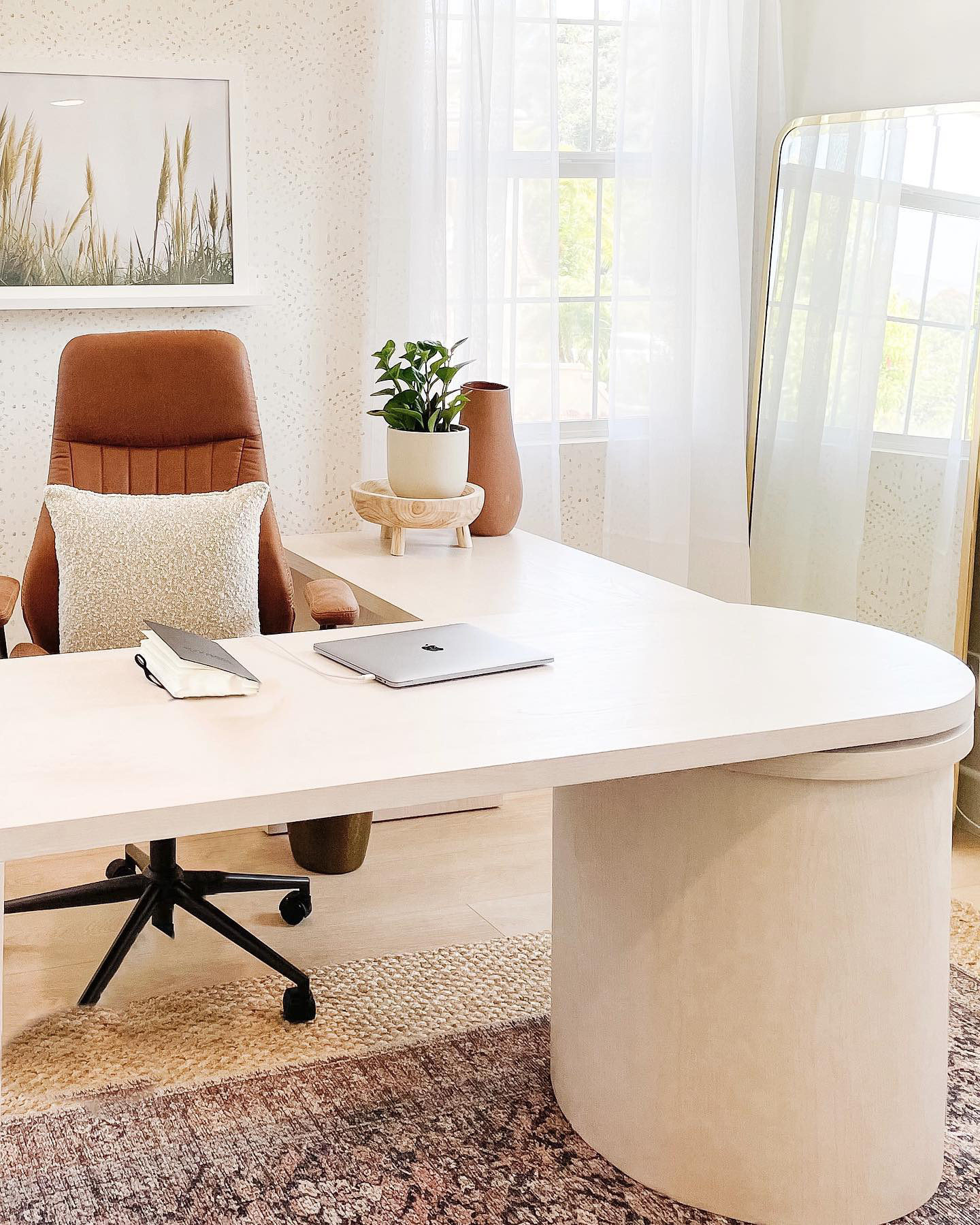 Twist Whitewashed Ash Wood Rotating Desk + Reviews | Crate & Barrel | Crate & Barrel