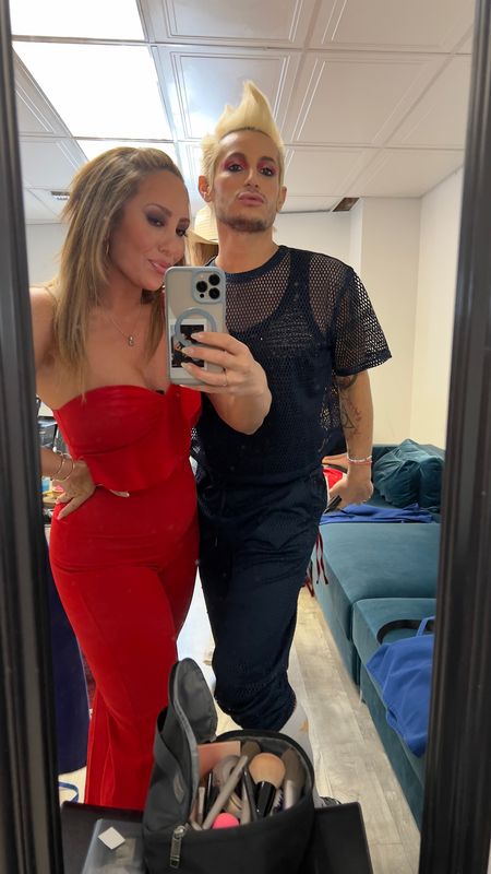 Behind the scenes shenanigans! Decided to take a mirror selfie with my friend Frankie but mainly so that I can show my cute red jumpsuit from Revolve! 😍 And the best part is that it’s under $100. 

#LTKstyletip #LTKunder100 #LTKFind