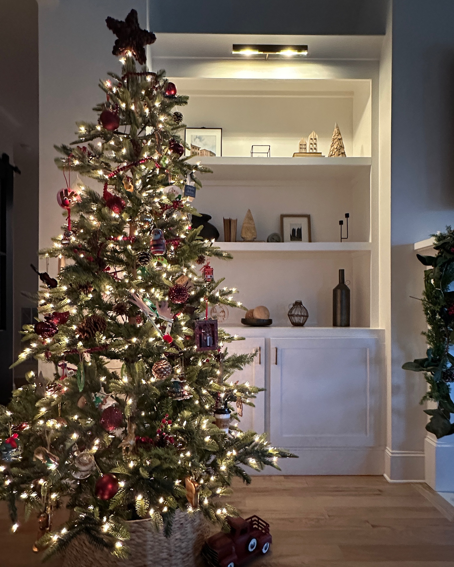 We absolutely love our prelit 7.5 foot tall realistic looking faux Christmas Tree!! Under $300 making it an absolute steal! 

#LTKHoliday #LTKSeasonal #LTKHome