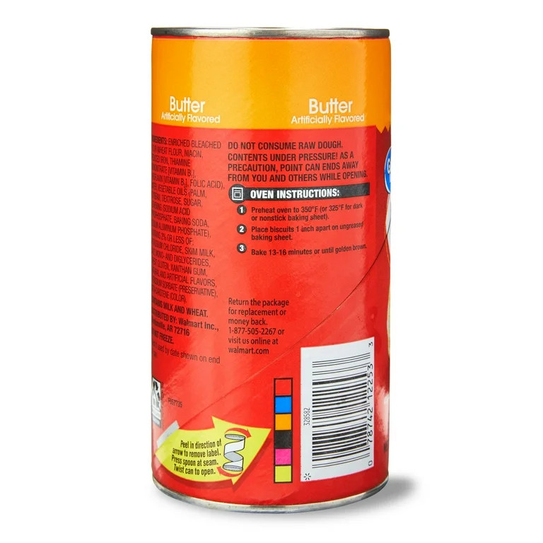 Great Value Butter Flavor Flaky Jumbo Biscuits, 16 oz, 8 Count | Walmart (US)