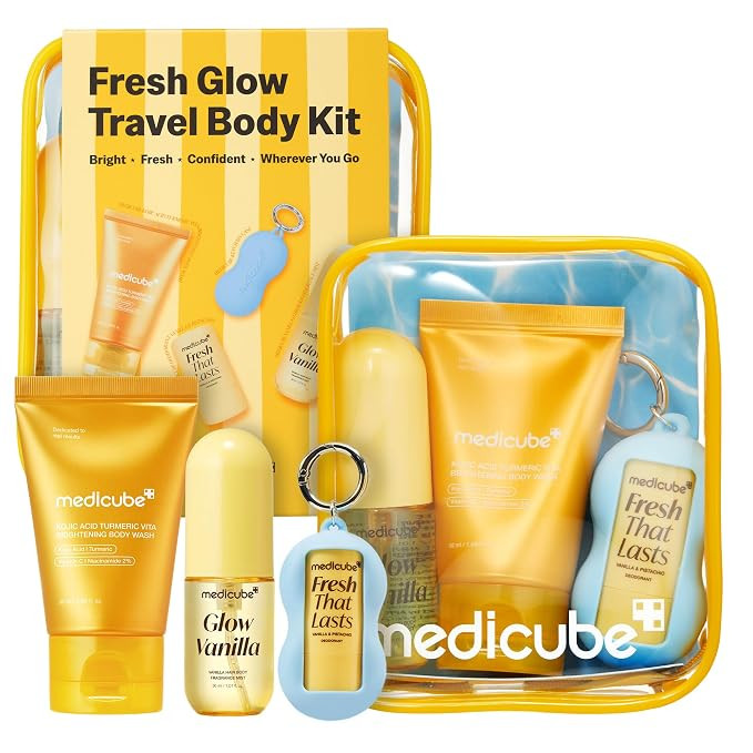 medicube Fresh Glow Body Kit | Travel-Ready Hair & Body Set | Mini body wash, deodorant and hair ... | Amazon (US)