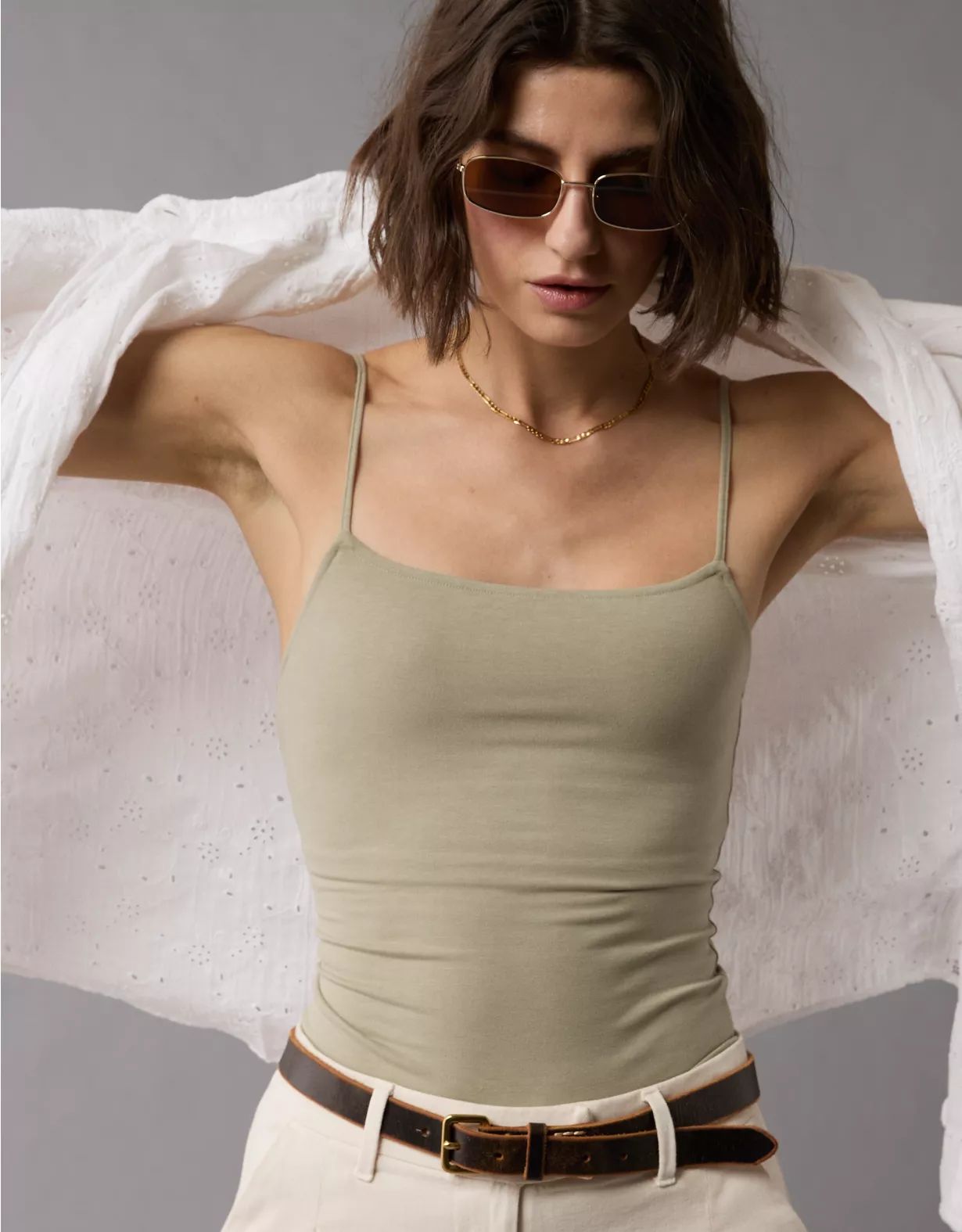 AE Sleeveless Cami Bodysuit | American Eagle Outfitters (US & CA)