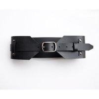 Wide Leather Belt in Black, Womens Waist For Dress | Etsy (US)