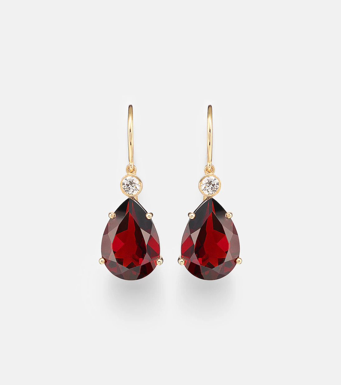 14kt gold (750/1000) earrings with garnets and diamonds | Mytheresa (US/CA)