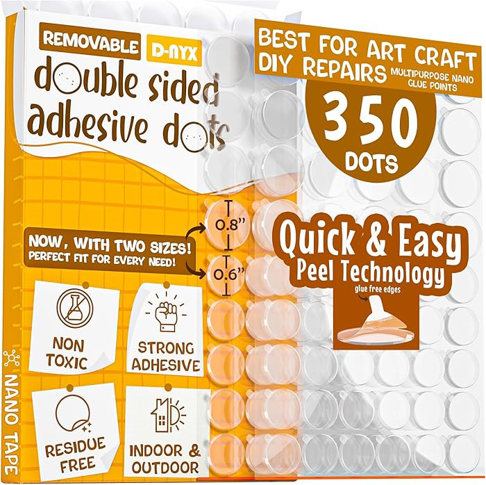 Double Sided Tape Adhesive Dots Stickers 280, 350, 450, 550 or 700 Pack Removable Putty No Trace ... | Amazon (US)