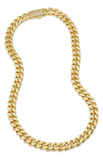 SAVVY CIE JEWELS CZ Pavé Chunky Chain Link Necklace in Yellow at Nordstrom Rack | Nordstrom Rack