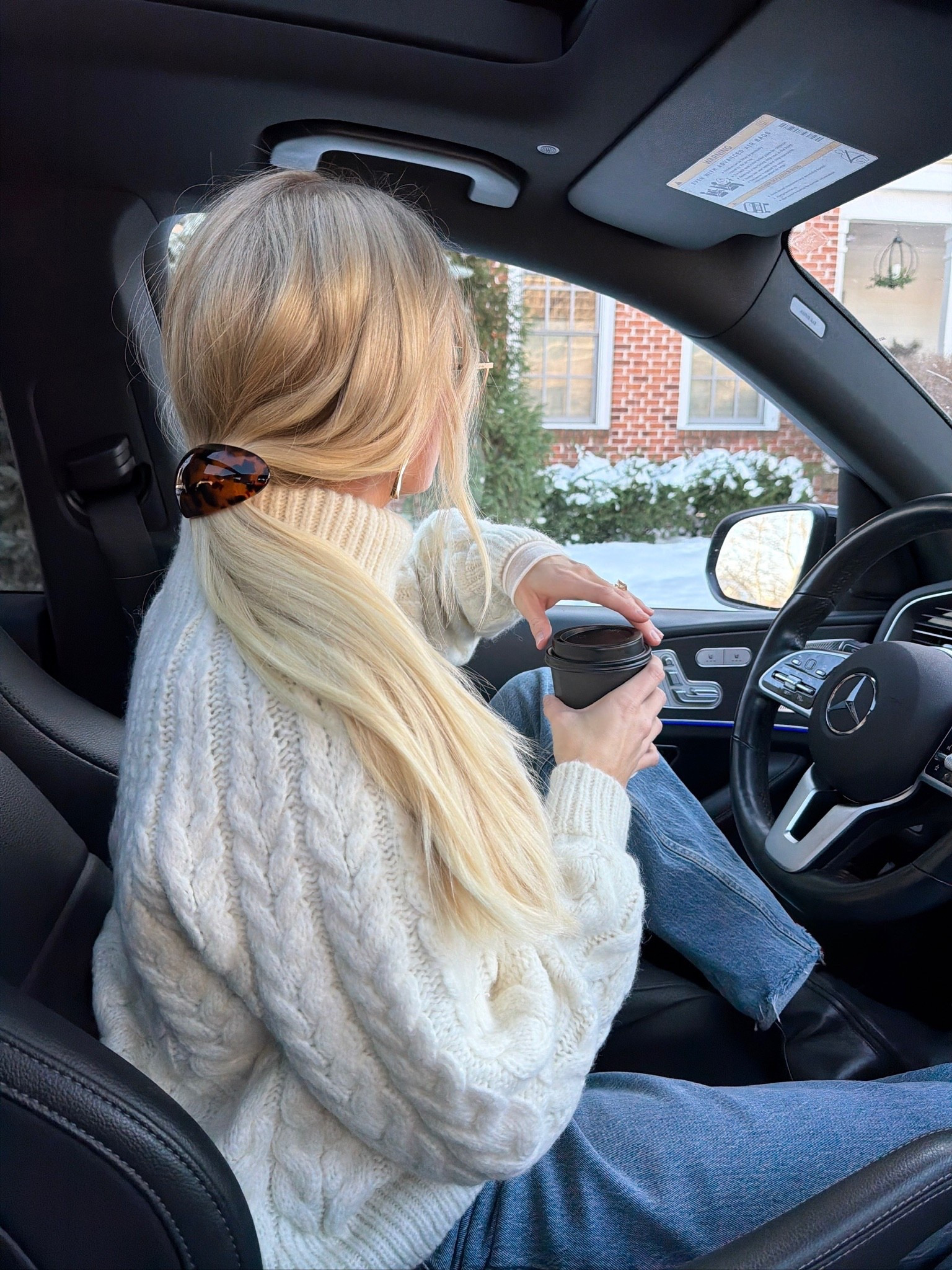 Wearing a medium in sweater, 27 long in jeans, shoes are tts! #kathleenpost

Winter outfit, winter chic, comfy cute, cable knit sweater, coffee run outfit 

#LTKHoliday #LTKootd #LTKSeasonal