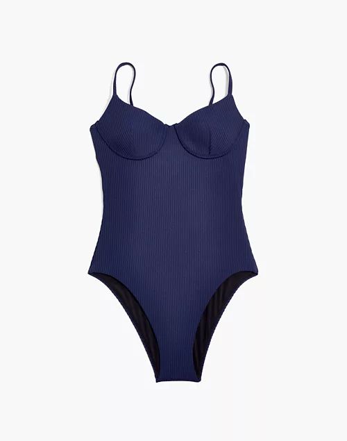 Madewell Second Wave Ribbed Structured One-Piece Swimsuit | Madewell