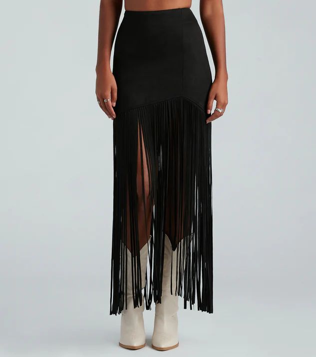 Wild At Heart Long Fringe Skirt | Windsor Stores