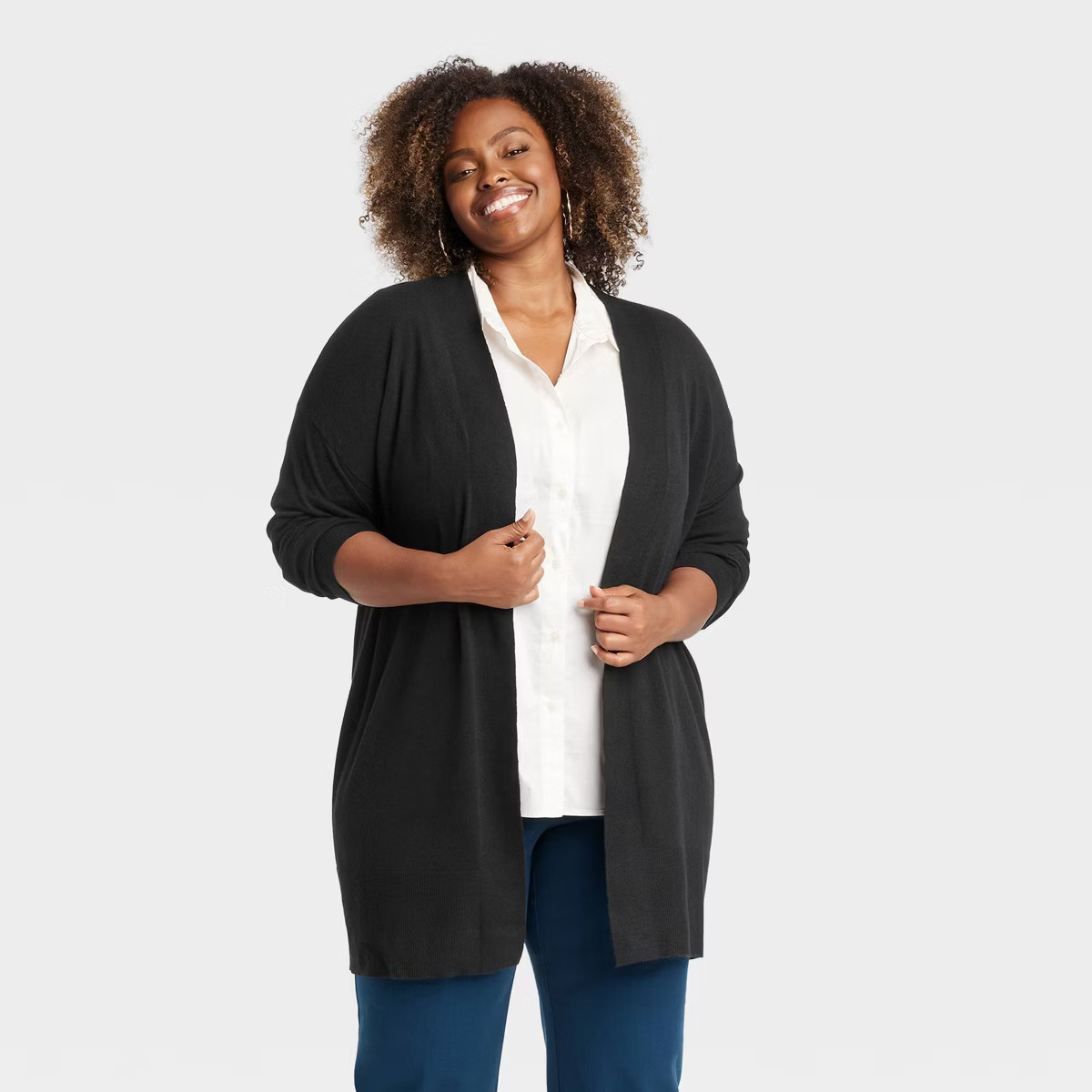 Women's Layering Cardigan - Ava & Viv™ Black 4X | Target