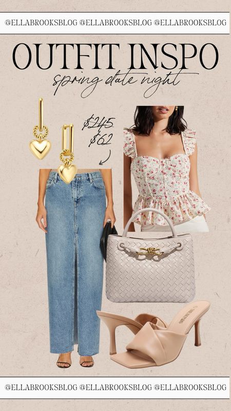 Outfit Inspo: Spring Date Night
spring outfit idea, spring date night, date night look, floral peplum top, spring denim, denim sale, denim maxi skirt, amazon fashion finds, amazon designer dupes, amazon accessories 

#LTKstyletip #LTKsalealert #LTKSeasonal