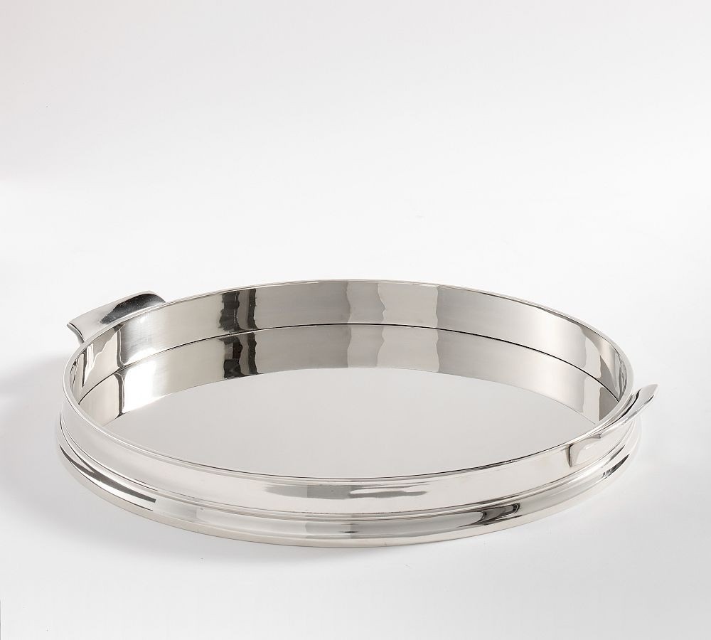 Daphne Tray Round Silver | Pottery Barn (US)