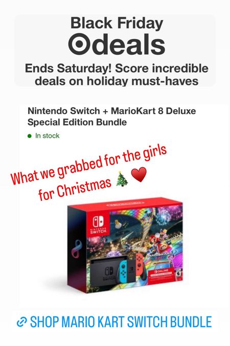 Mario kart Nintendo switch bundle deal 
Target Black Friday switch sale

#LTKsalealert #LTKHoliday #LTKGiftGuide