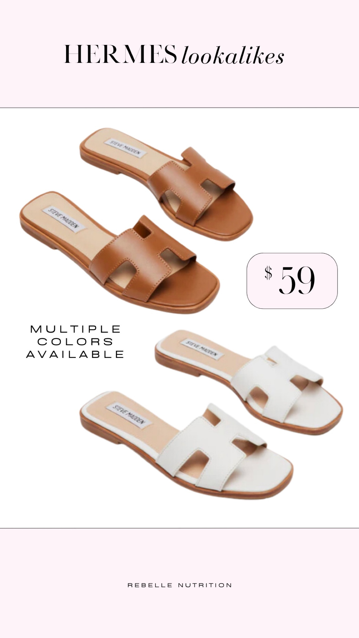 Get the Hermes look for less with these sandals from Steve Madden! They’re just $59 and come in so many colors. I love the cognac and the white!

Hermes sandals lookalikes, Hermes lookalikes, H sandals, Hermes lookalike sandals, Hermes inspired sandals, slide sandals, designer inspired sandals, designer lookalike sandals, brown sandals, white sandals, slide sandals, neutral sandals, trendy sandals, spring sandals, summer sandals, flat sandals, comfy sandals, leather sandals 

#LTKsalealert #LTKfindsunder100 #LTKshoecrush