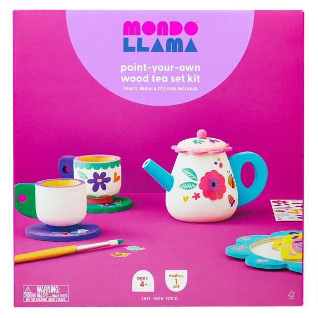 Paint-Your-Own Wood Tea Set Kit - Mondo Llama&#8482; | Target