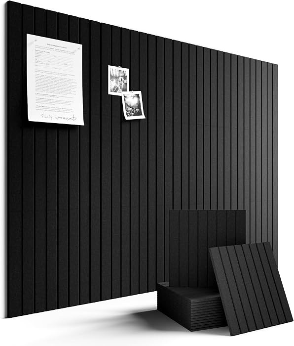 Fluxynara 48" x 36" Large Felt Bulletin Board, Black     12 Pack Cork Board Alternative with 60 S... | Amazon (US)
