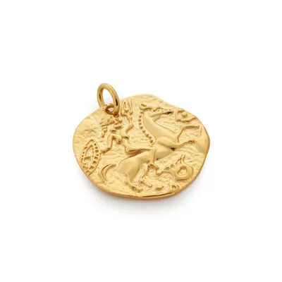 Monica Vinader Goddess Coin Pendant Charm in 18Ct Gold Vermeil On Sterling at Nordstrom | Nordstrom