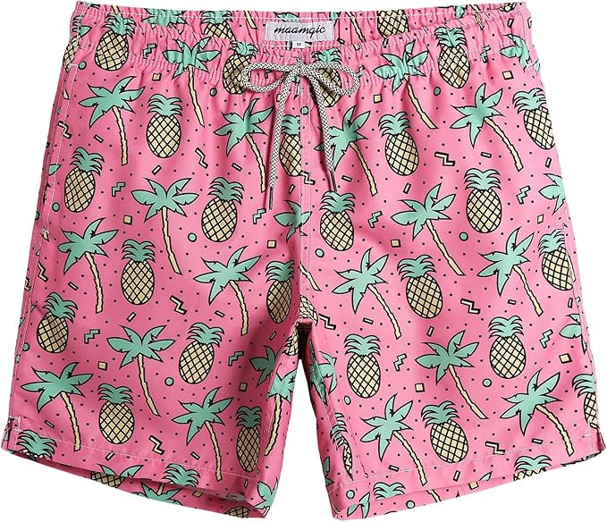 maamgic Mens Swim Trunks Quick Dry Swim Shorts with Mesh Lining Funny Swimwear Bathing Suits 7inc... | Amazon (US)