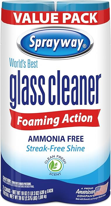 Sprayway Glass Cleaner Foaming Aerosol Spray, 19oz, Pack of 2 | Ammonia-Free, Streakless, Fast-Ac... | Amazon (US)