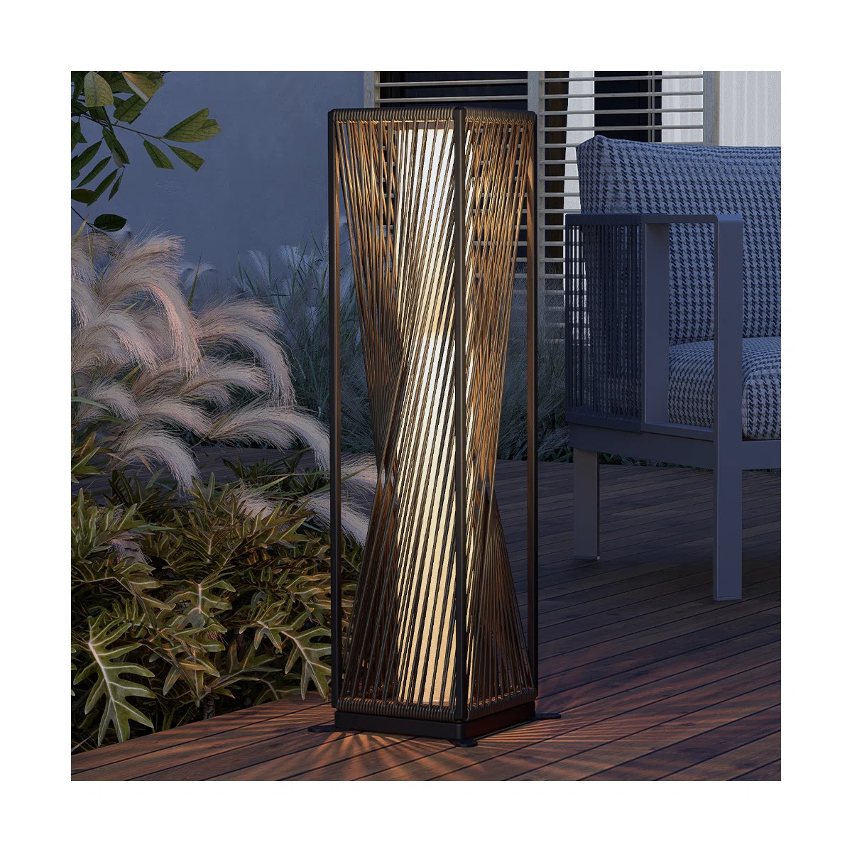 30'' Solar Powered Integrated LED Outdoor Floor Lamp | Wayfair North America