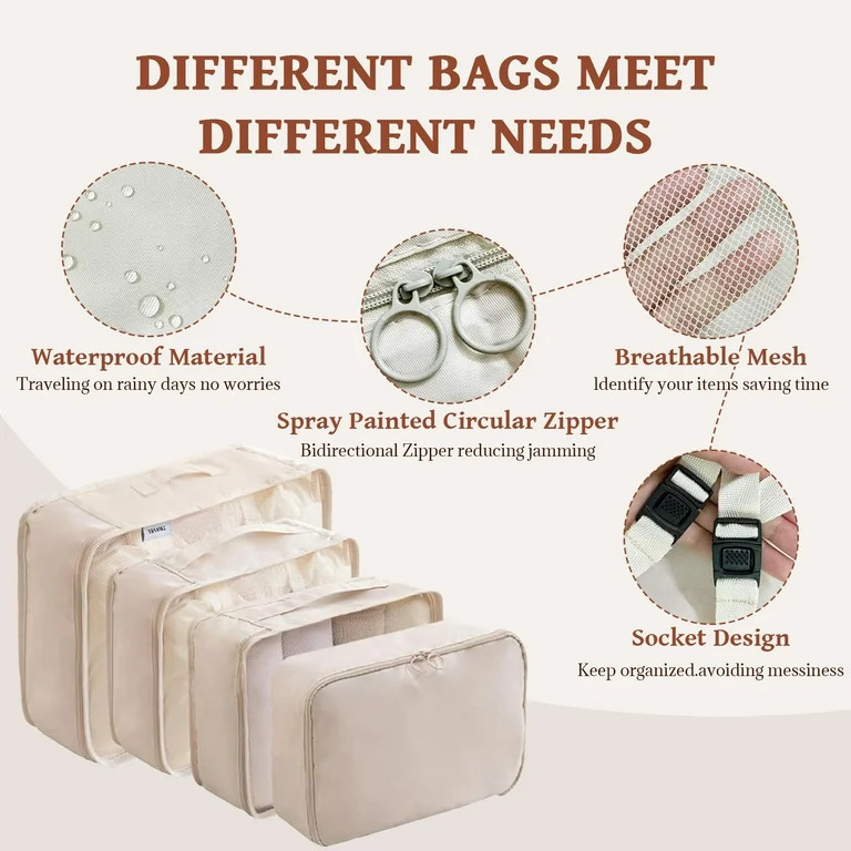Packing Cubes - 9 PCS Travel Pouch Set, Compression Bags For Travel, Suitcase Essentials Organize... | Walmart (US)