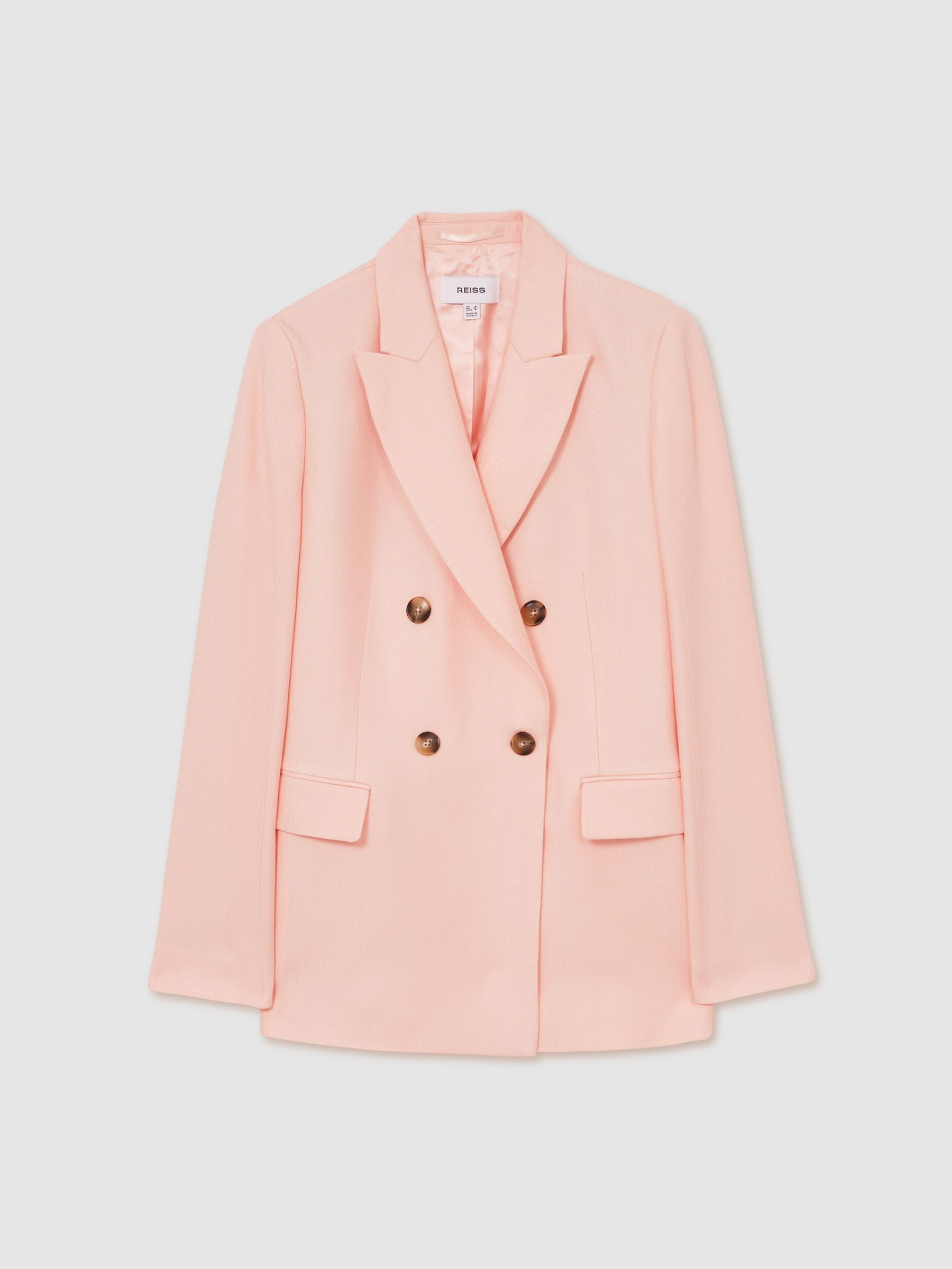 Reiss Double-Breasted Peak-Lapel Suit Jacket in Pink | REISS | Reiss US
