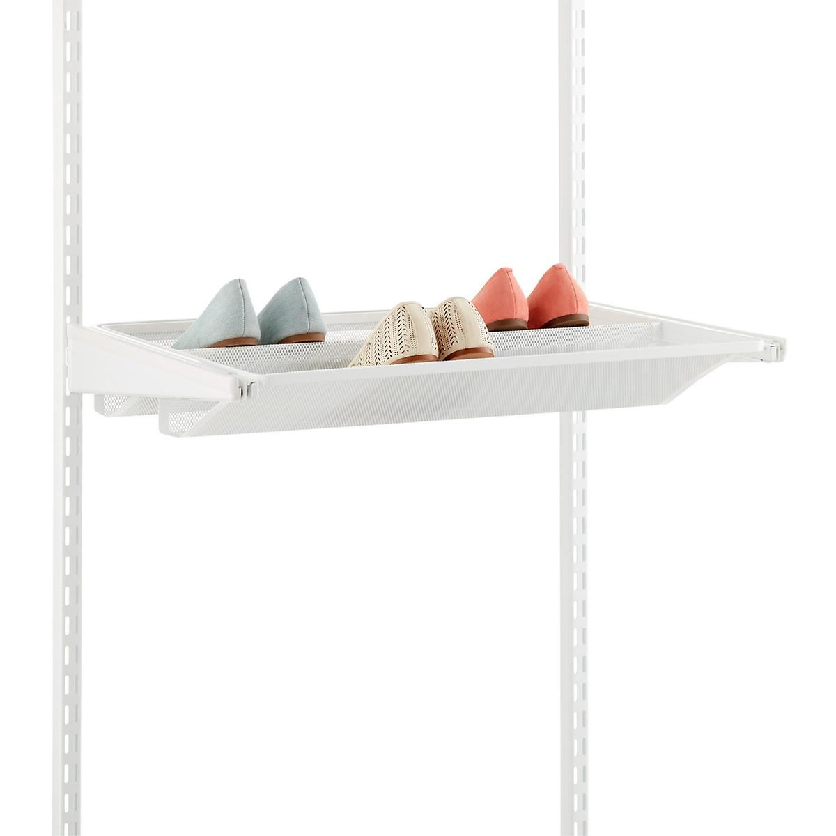 2' Elfa Mesh Gliding Shoe Shelf White | The Container Store