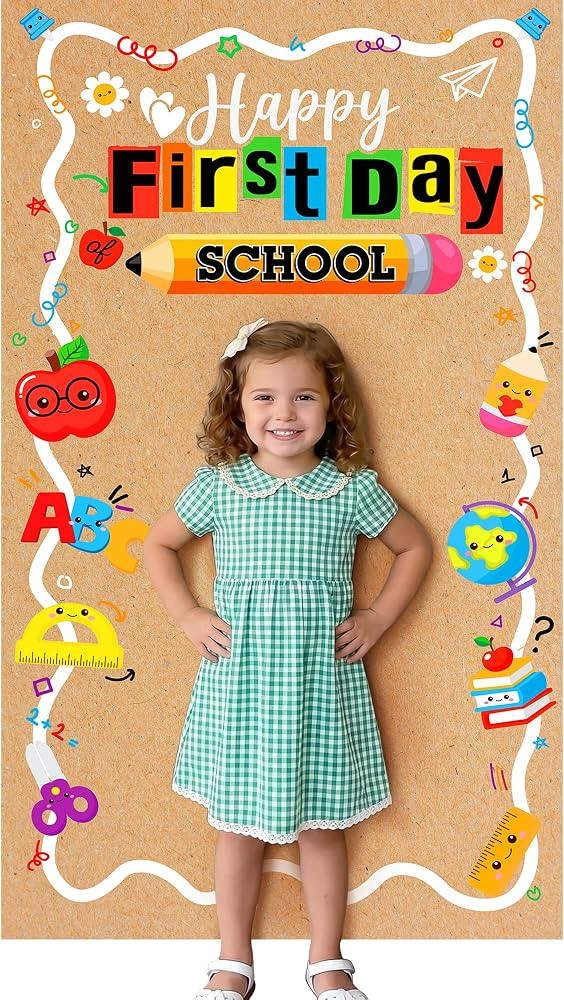 Joy Bang First Day of School Banner Backdrop Decorations, 35x63 Inch | Amazon (US)