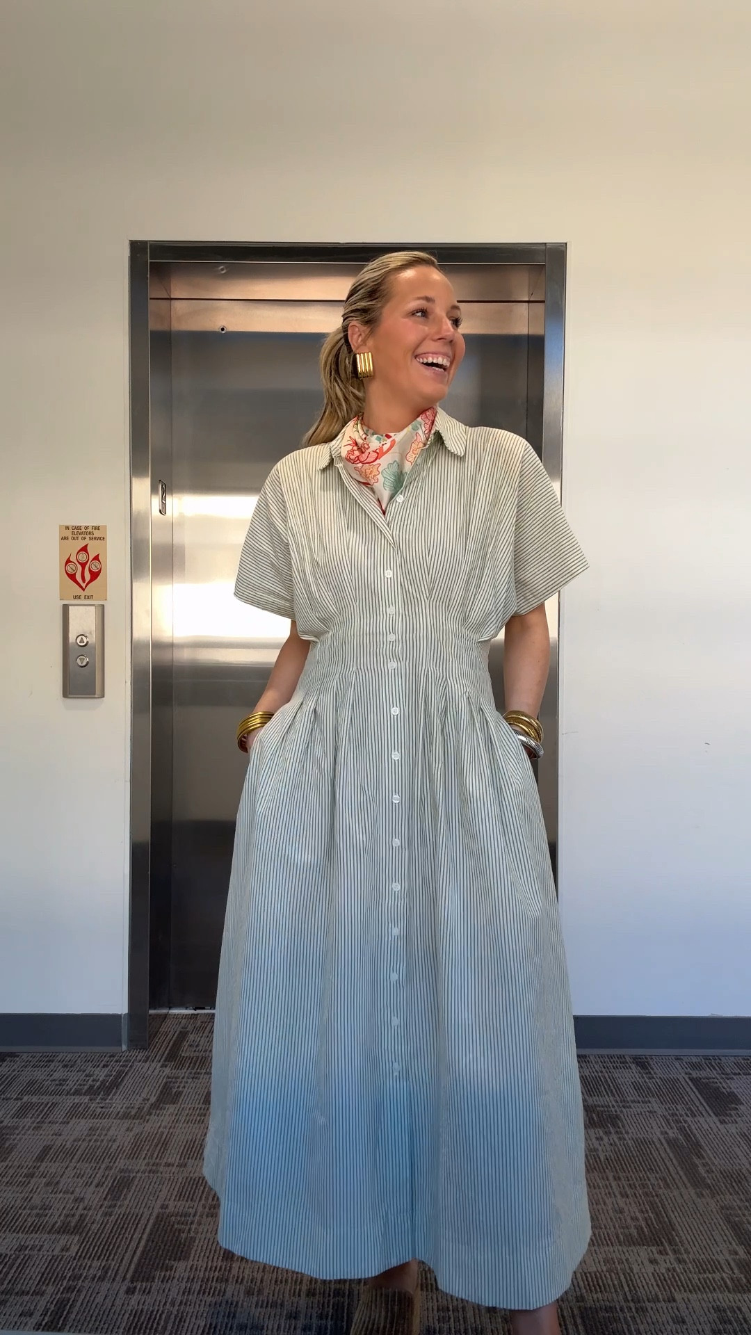 What I wore to the office for St. Patrick’s Day! 
Dress: social threads, size xsmall (runs a little big so size down if in between)
Scarf: Swells
Shoes: Larroude (code special gets $100 off first time purchase)
Earrings: Bracha 
Bangles: Budha and Bracha and Amazon 


#LTKStyleTip #LTKFindsUnder100 #LTKWatchNow