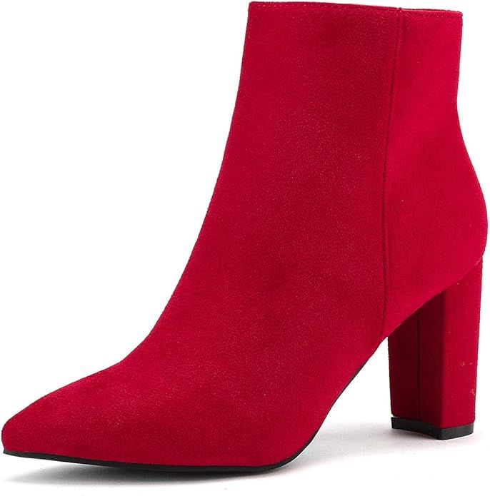 DREAM PAIRS Women's Chunky High Heel Ankle Booties | Amazon (US)