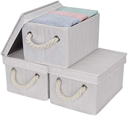 StorageWorks Storage Boxes With Lids, Closet Organizers And Storage Bin With Cotton Rope Handles,... | Amazon (US)