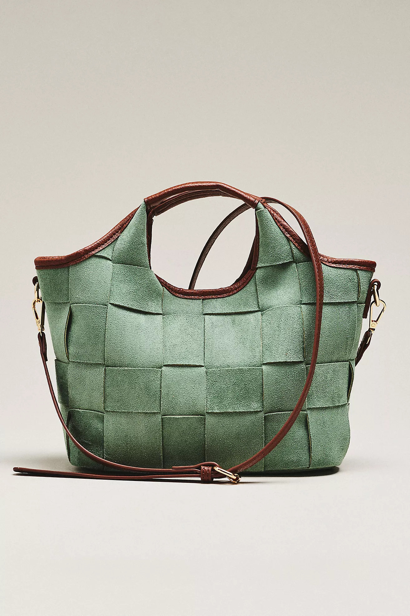 By Anthropologie Woven Faux Suede Mini Satchel | Anthropologie (US)