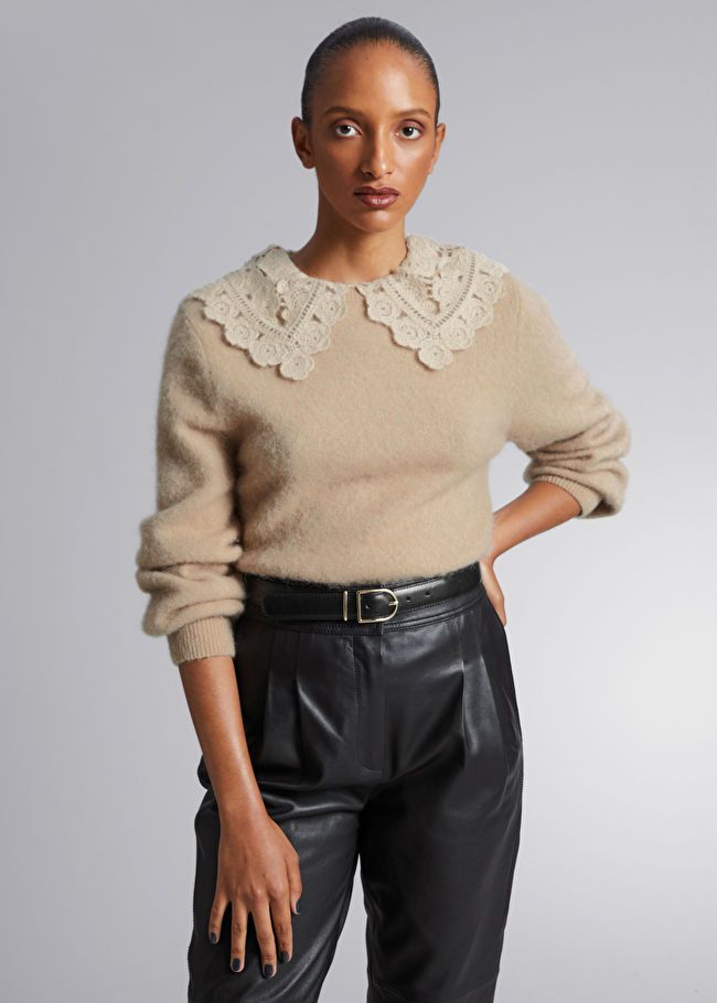 Crochet Collar Knit Sweater | & Other Stories US