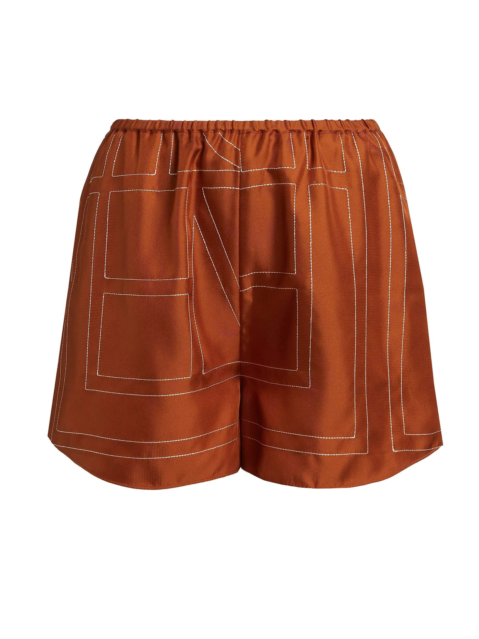 Monogram Silk Pajama-Inspired Shorts | Saks Fifth Avenue