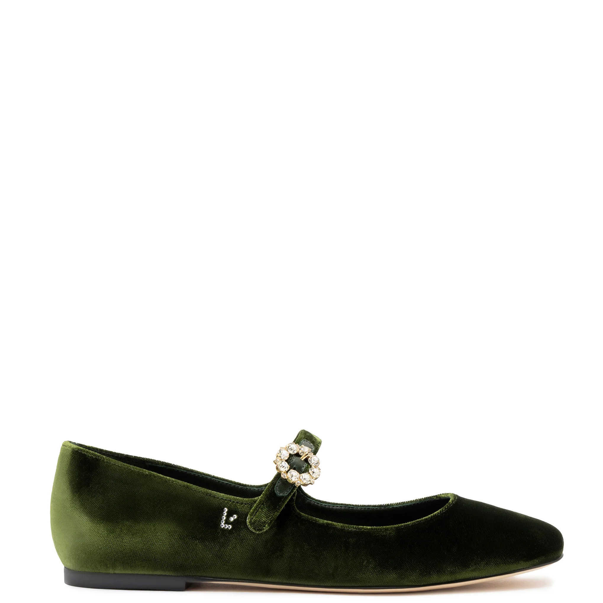 Blair Ballet Flat In Bosco Velvet | Larroude