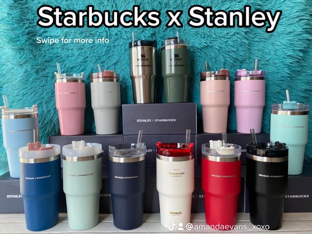 Starbucks SS Light Pink Stanley Tumbler 591ml Vacuum Car Hold
