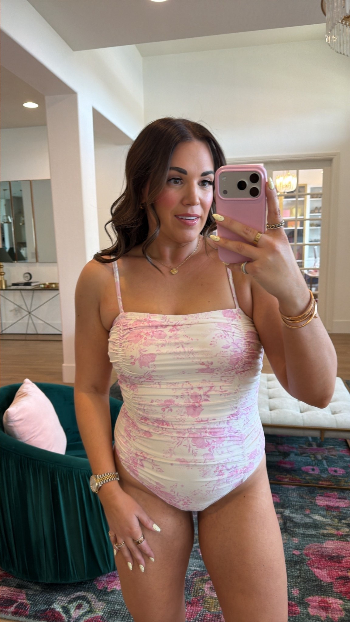 curvy midsize pink and white floral one piece swimsuit! in the size large. great option for spring break! 

#LTKSeasonal #LTKMidsize #LTKSwim