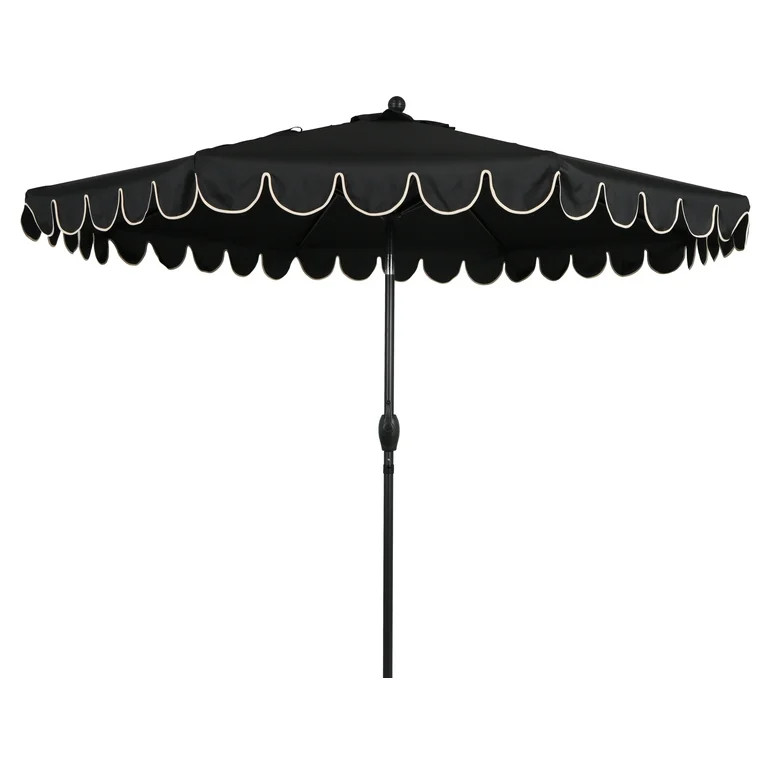 Better Homes & Gardens Premium 9' Black Scallop Market Patio Umbrella, Crank Lift, 3-Angle Tilt | Walmart (US)