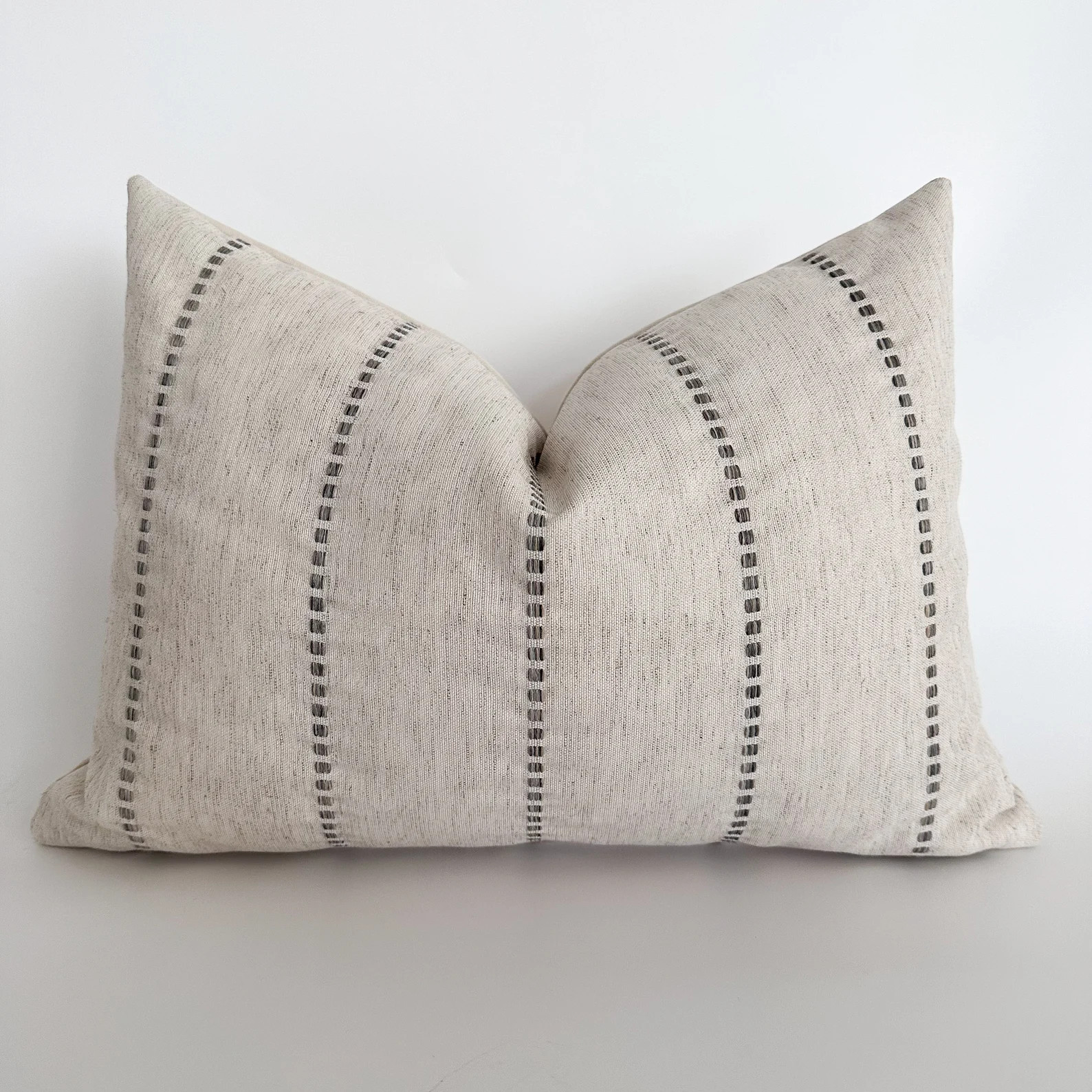 Embroidered Stripe | Gray Pillow Cover, Linen and Gray Pillow Cover, Curated Pillow Cover in gray... | Etsy (US)