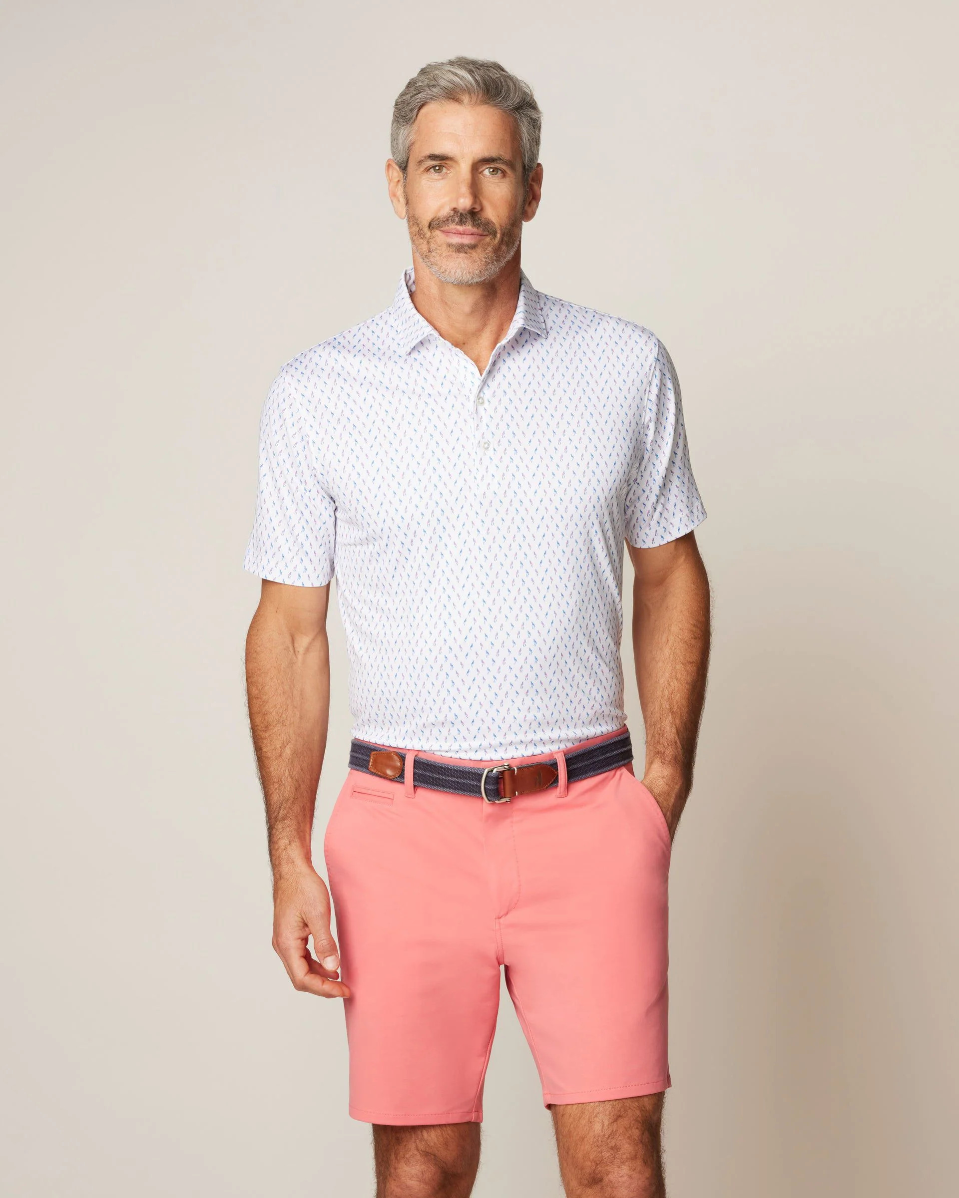 Cleo Printed Jersey Performance Polo | johnnie O