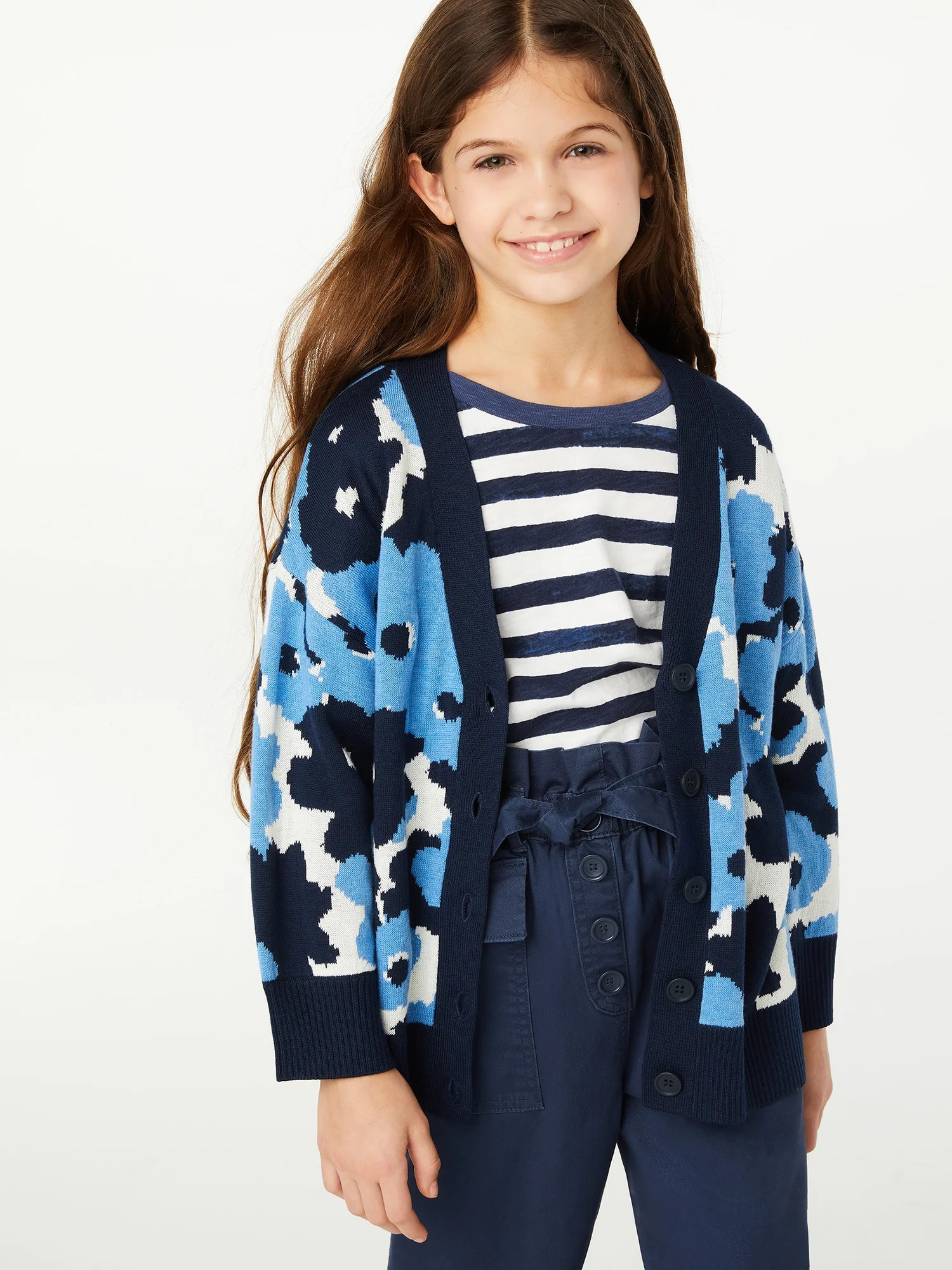 Free Assembly Girls’ Print Cropped Cardigan, Sizes 4-18 - Walmart.com | Walmart (US)