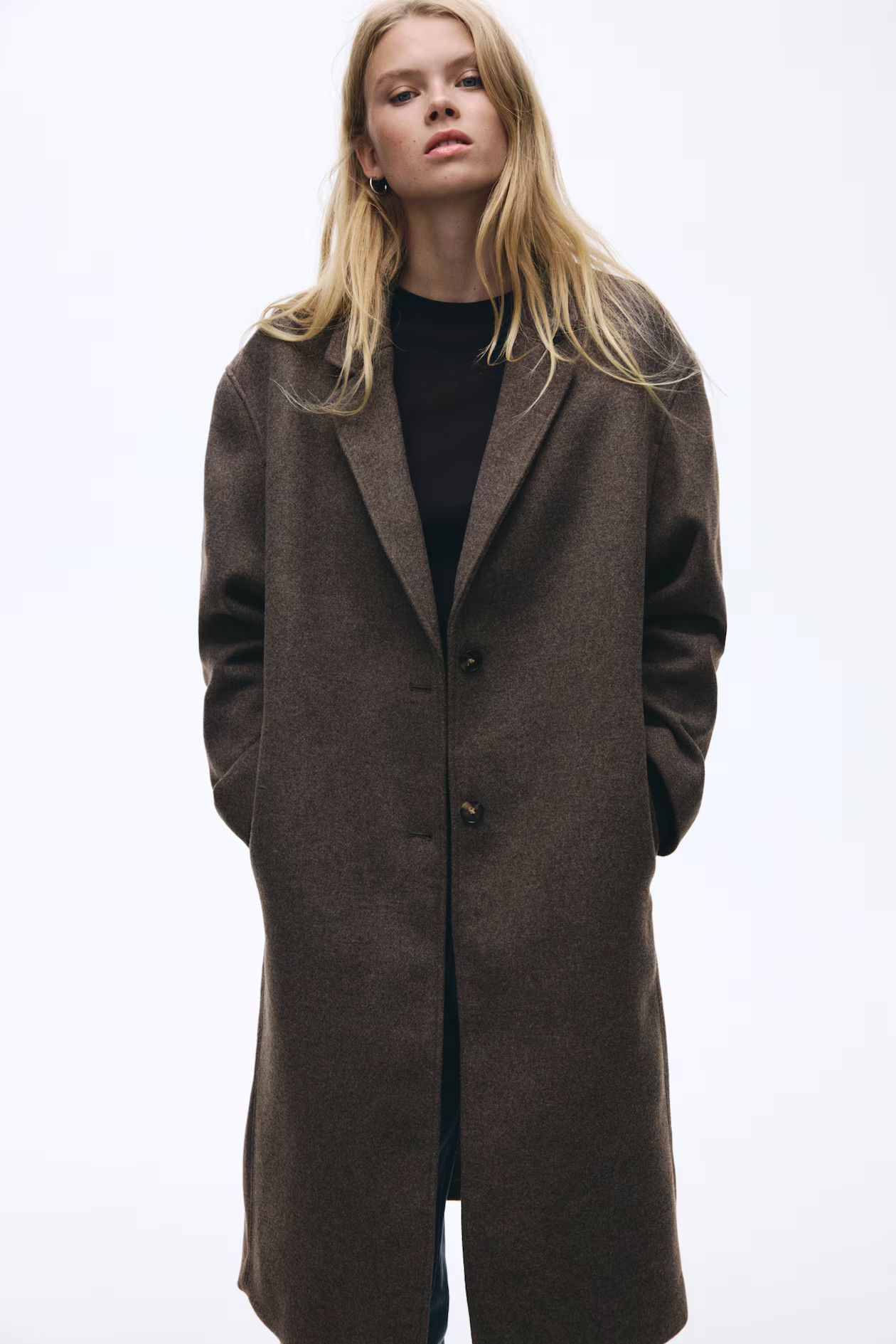 Single-breasted coat - Dark mole - Ladies | H&M GB | H&M (UK, MY, IN, SG, PH, TW, HK)