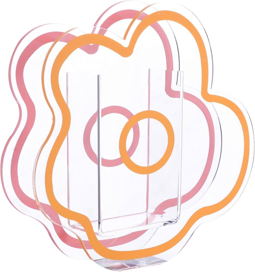 VOSAREA Pink Acrylic Cloud Shaped Flower Vase Make Up Brush Pen Holder Elegant Modern Contemporar... | Amazon (US)